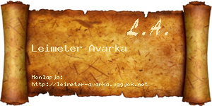Leimeter Avarka névjegykártya
